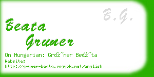 beata gruner business card